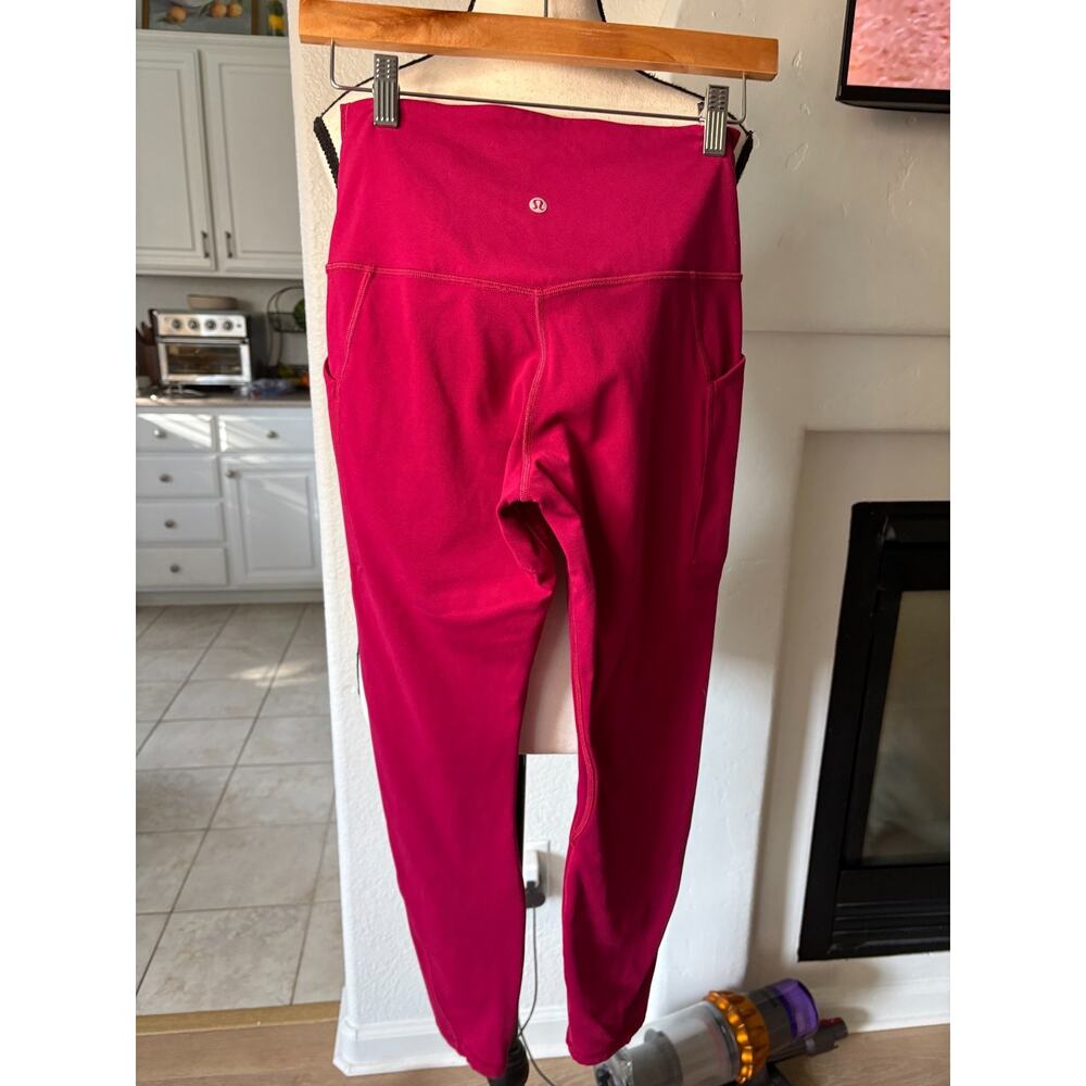 Lululemon Align High Rise Pant with Pockets 25" Pockets Berry Rumble Size 8 - Picture 7 of 8